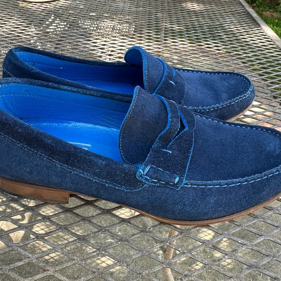 Barioni Blue Loafers Slip-Ons Elegant Design - Picture 2 of 4